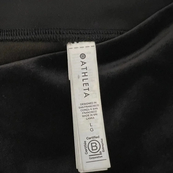 Athleta Elation Ultra High-Rise Velvet Tight/Legging Black Velour Casual Size L - Picture 11 of 13